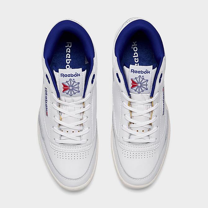 Back view of Men's Reebok Club C Mid 2 Casual Shoes in Footwear White/Bright Cobalt/Classic White Click to zoom