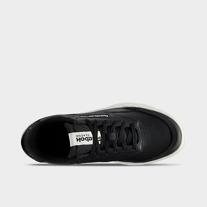 Back view of Women's Reebok Club C Double Geo Casual Shoes in Core Black/Core Black/Chalk Click to zoom