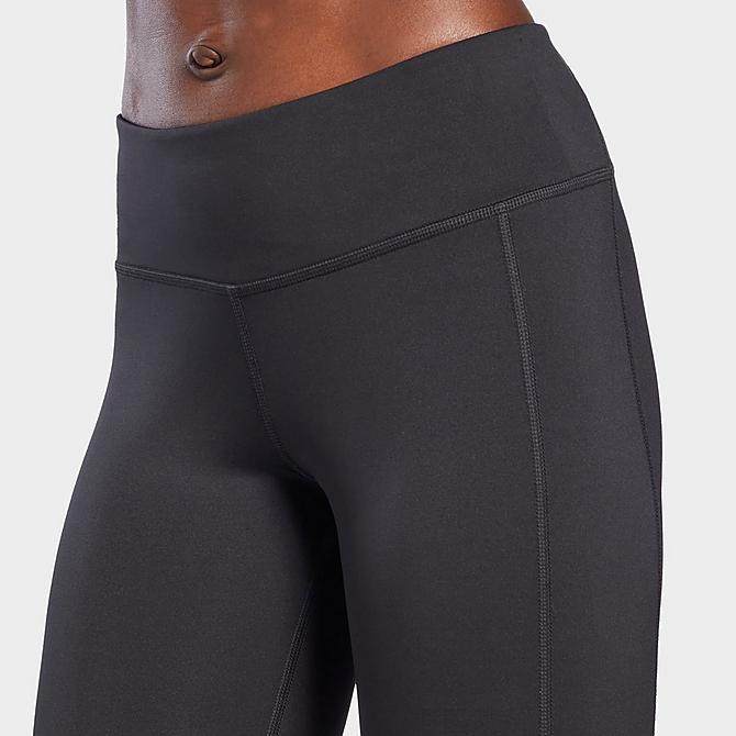 On Model 6 view of Women's Reebok Workout Ready Mesh Capri Training Tights in Night Black Click to zoom