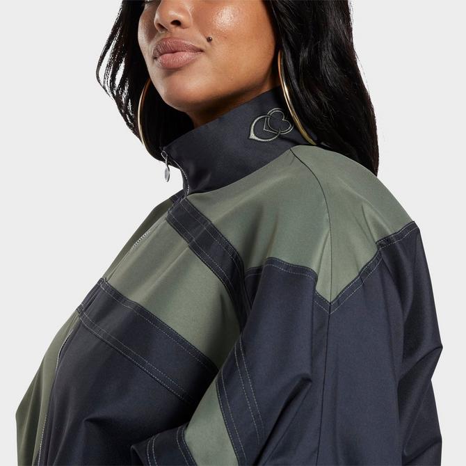 reebok cardi woven satin jacket