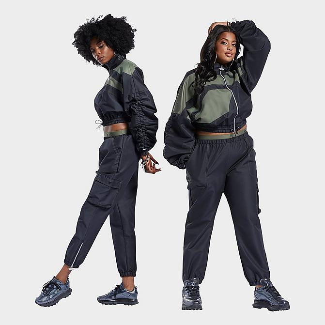 Front view of Women's Reebok Cardi B Pants (Plus Size) in Black Click to zoom