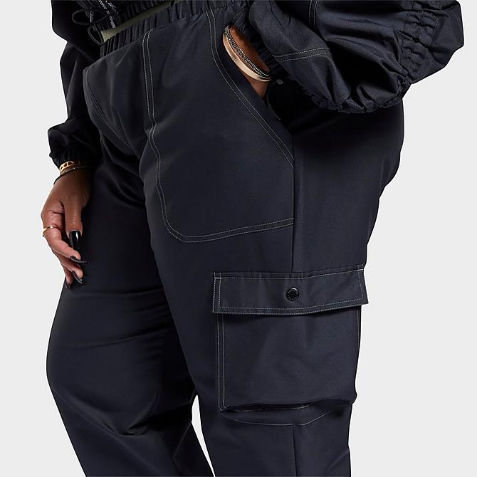 On Model 6 view of Women's Reebok Cardi B Pants (Plus Size) in Black Click to zoom