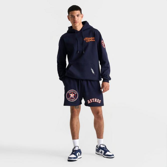 [angle] view of Men's Pro Standard Houston Astros MLB Souvenir Mesh Shorts in Navy/Orange Click to zoom
