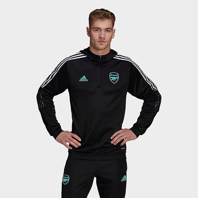 [angle] view of Men's adidas Arsenal Tiro 22 Track Top in Black Click to zoom