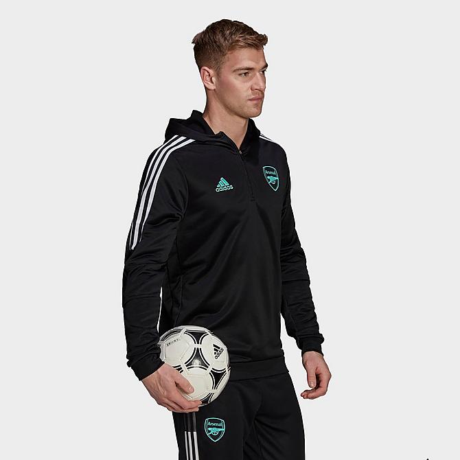 [angle] view of Men's adidas Arsenal Tiro 22 Track Top in Black Click to zoom