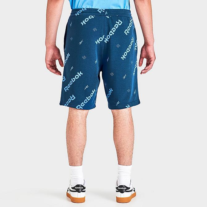 Back Right view of Men's Reebok Identity All-Over Print Shorts in Batik Blue Click to zoom