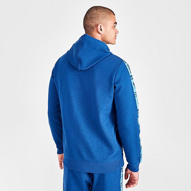 Back Right view of Men's Reebok Identity Tape Pullover Hoodie in Batik Blue Click to zoom