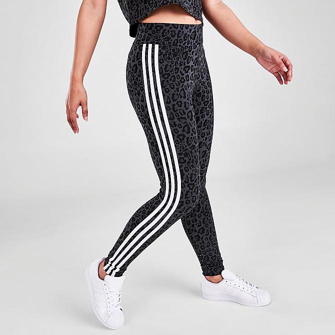 Back Right view of Women's adidas Originals Animal Print Leggings in Multicolor/Black Click to zoom
