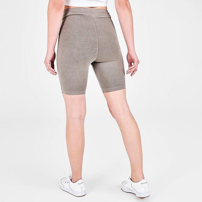 Back Right view of Women's Reebok Classics Natural Dye Bike Shorts in Boulder Grey Click to zoom