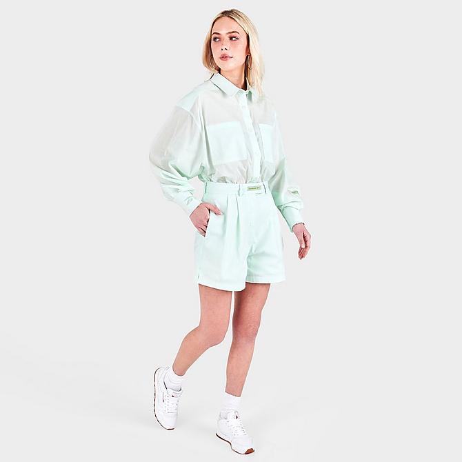 Front Three Quarter view of Women's Reebok Classics Shorts in Opal Glow Click to zoom