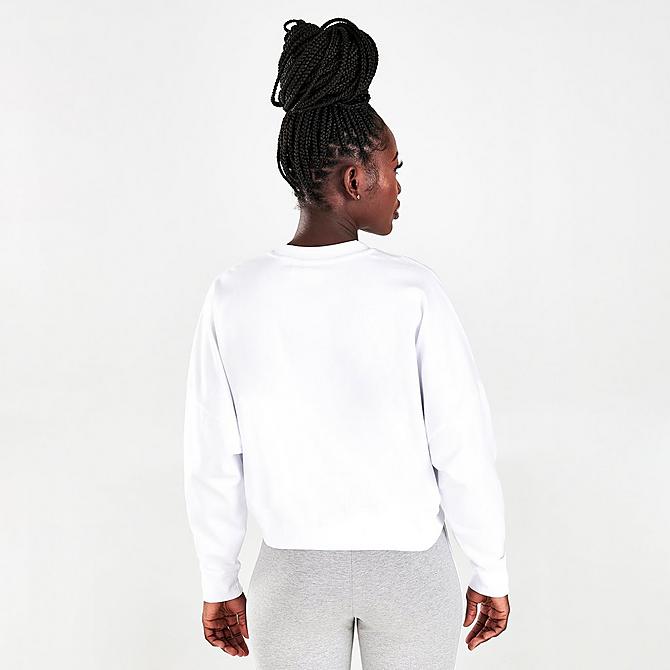 Back Right view of Women's adidas Originals Gingham Logo Crewneck Sweatshirt in White Click to zoom