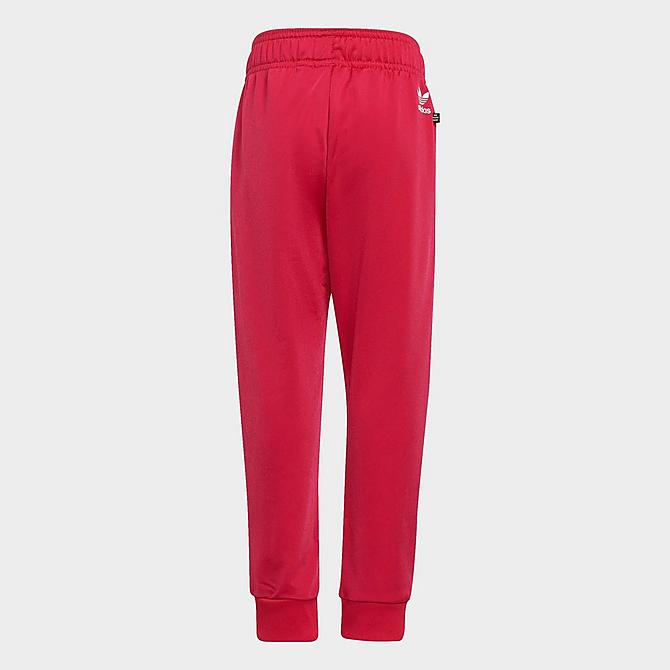[angle] view of Little Kids' adidas Originals Adicolor Trefoil Circle Tracksuit in Bold Pink Click to zoom