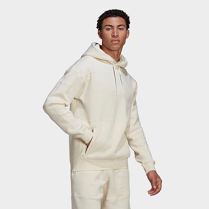 Front Three Quarter view of Men's adidas Originals Adicolor Clean Classics Pullover Hoodie in Non-Dyed Click to zoom