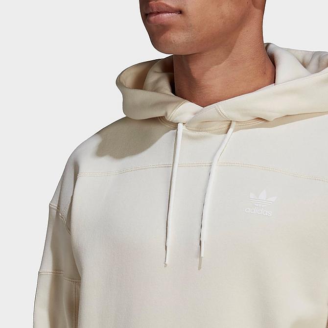 Back Right view of Men's adidas Originals Adicolor Clean Classics Pullover Hoodie in Non-Dyed Click to zoom