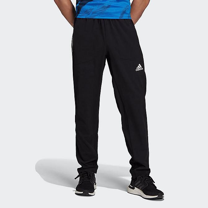 Front view of Men's adidas Train Icons Training Jogger Pants in Black Click to zoom