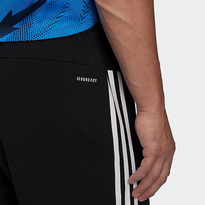 Back Right view of Men's adidas Train Icons Training Jogger Pants in Black Click to zoom