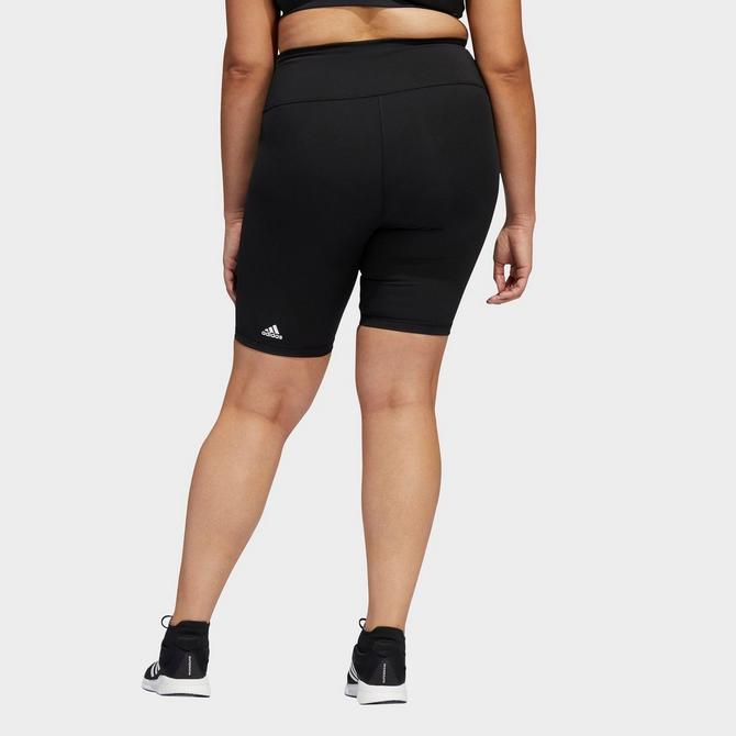 adidas Training Plus 3 stripe leggings in black