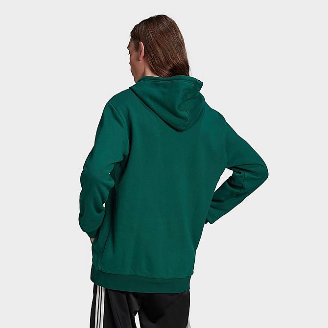 Front Three Quarter view of Men's adidas Originals Adicolor Spinner Graphic Pullover Hoodie in Collegiate Green Click to zoom
