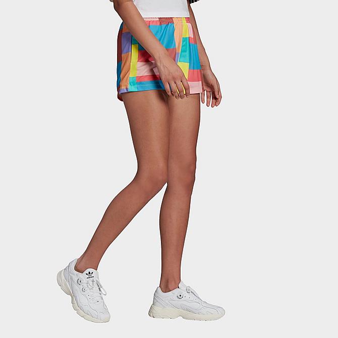 Front Three Quarter view of Women's adidas Originals Summer Surf Shorts in Multicolor Click to zoom