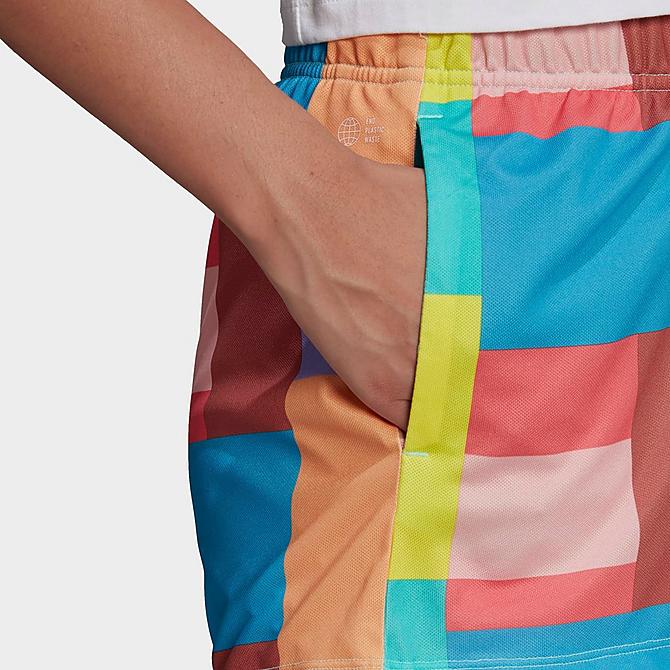 On Model 5 view of Women's adidas Originals Summer Surf Shorts in Multicolor Click to zoom