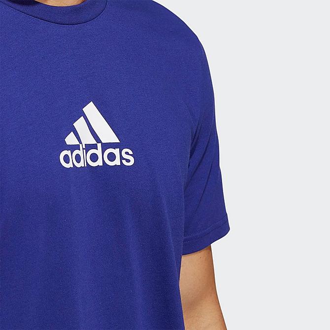 Back Right view of Men's adidas Sportswear Positivity Short-Sleeve Graphic T-Shirt in Legacy Indigo Click to zoom