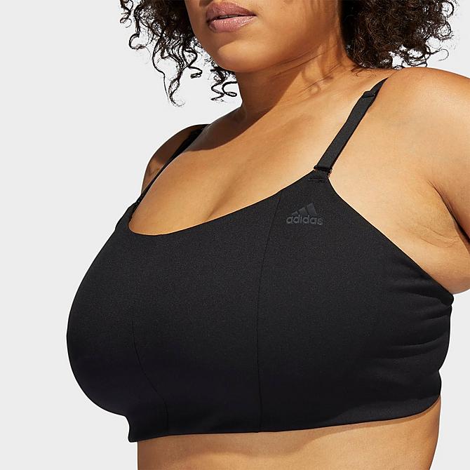 On Model 6 view of Women's adidas Yoga Studio Light-Support Bra (Plus Size) in Black Click to zoom