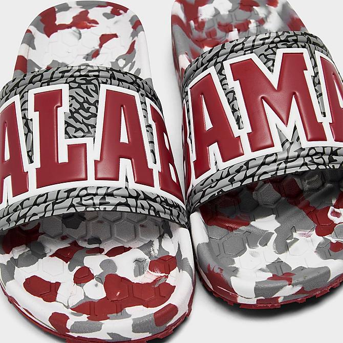 Front view of Hype Co. Alabama Crimson Tide College Slydr Slide Sandals in Crimson/Grey/White Click to zoom