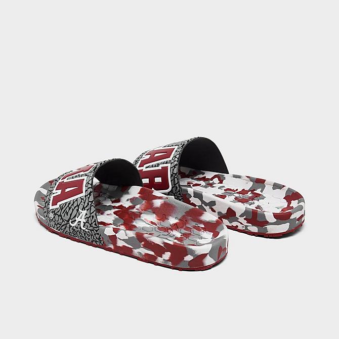 Left view of Hype Co. Alabama Crimson Tide College Slydr Slide Sandals in Crimson/Grey/White Click to zoom