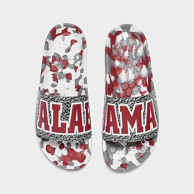 Back view of Hype Co. Alabama Crimson Tide College Slydr Slide Sandals in Crimson/Grey/White Click to zoom