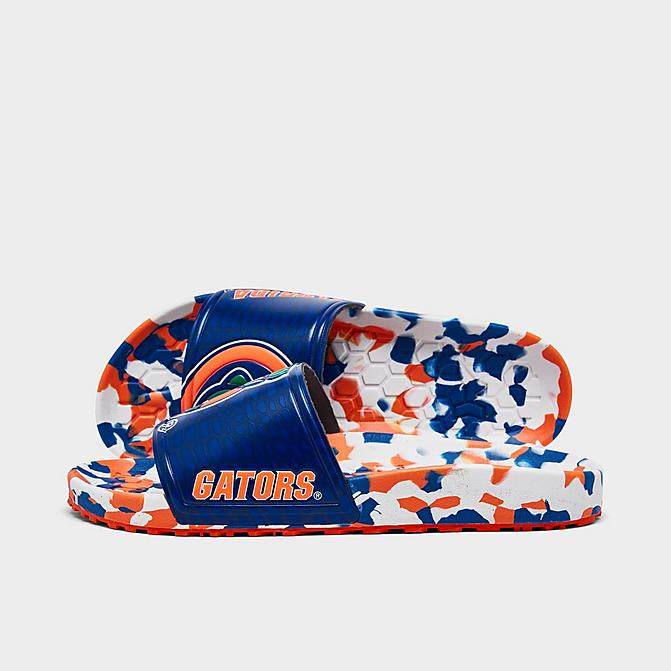Right view of Hype Co. Florida Gators College Slydr Slide Sandals in Blue/Orange/White Click to zoom