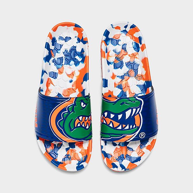Back view of Hype Co. Florida Gators College Slydr Slide Sandals in Blue/Orange/White Click to zoom