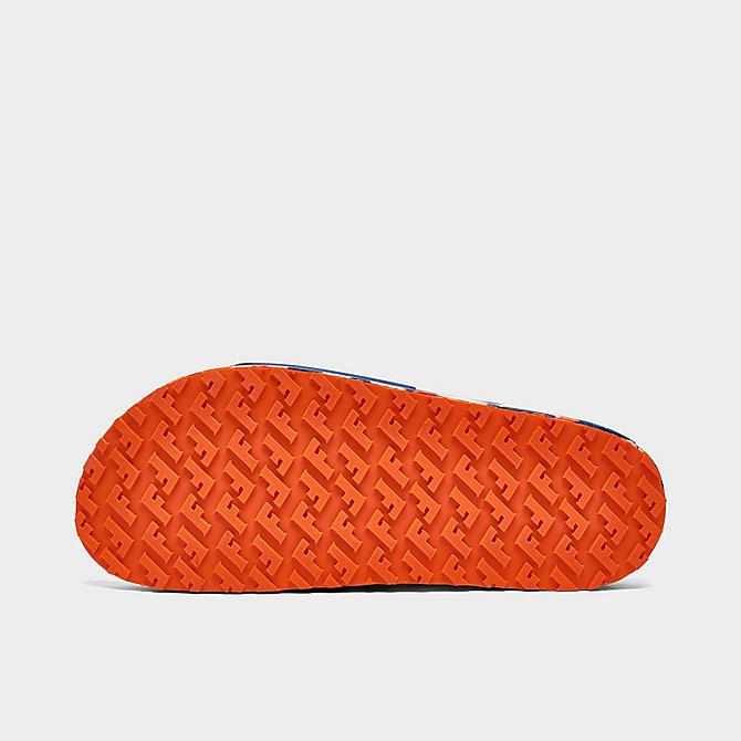 Bottom view of Hype Co. Florida Gators College Slydr Slide Sandals in Blue/Orange/White Click to zoom