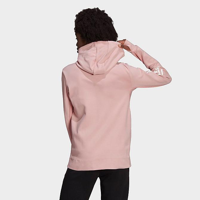 Back Left view of Women's adidas AEROREADY Made for Training Hoodie in Wonder Mauve Click to zoom