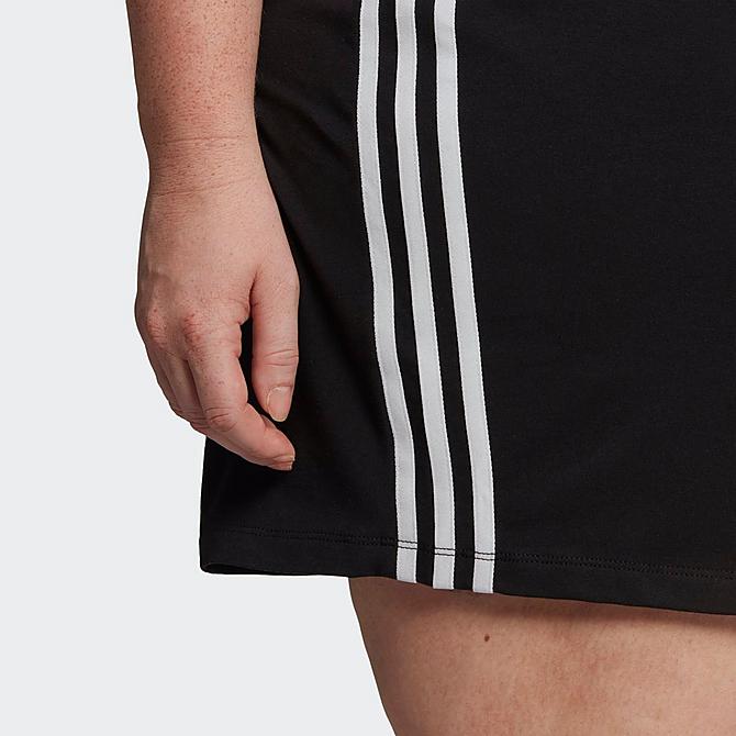 On Model 5 view of Women's adidas Originals Adicolor Classics Tight Summer Dress (Plus Size) in Black Click to zoom