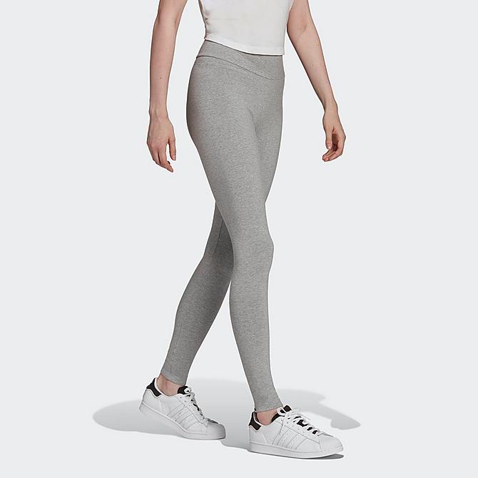 Back Left view of Women's adidas Originals Adicolor Essentials Tights in Medium Grey Heather Click to zoom