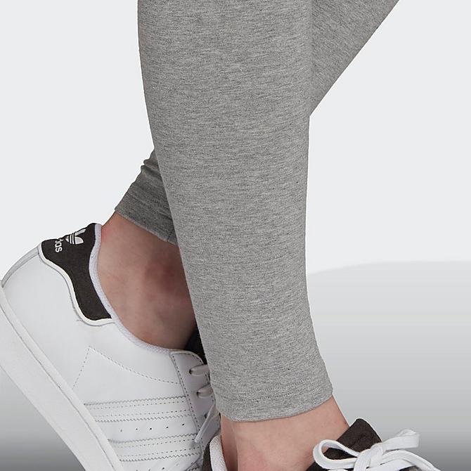 On Model 5 view of Women's adidas Originals Adicolor Essentials Tights in Medium Grey Heather Click to zoom