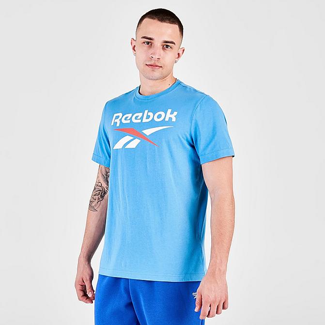 Front view of Men's Reebok Identity Big Logo T-Shirt in Essential Blue Click to zoom