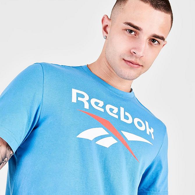 On Model 5 view of Men's Reebok Identity Big Logo T-Shirt in Essential Blue Click to zoom