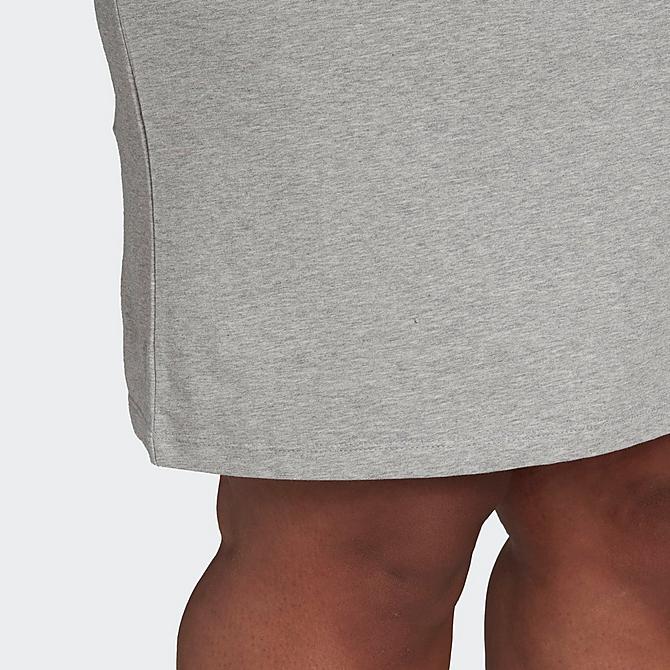On Model 5 view of Women's adidas Originals Adicolor Essential Rib Tank Dress (Plus Size) in Medium Grey Heather Click to zoom