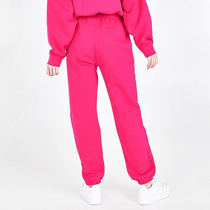 Back Right view of Women's adidas Originals Adicolor Essentials Fleece Jogger Pants in Bold Pink Click to zoom