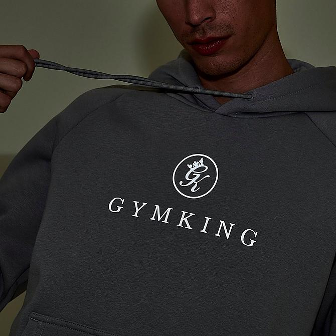 On Model 5 view of Men's Gym King Pro Logo Hoodie Click to zoom
