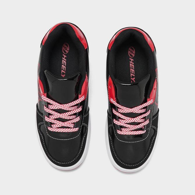 Back view of Girls' Big Kids' Heelys x Hello Kitty Kama Casual Shoes in Black/Red Click to zoom
