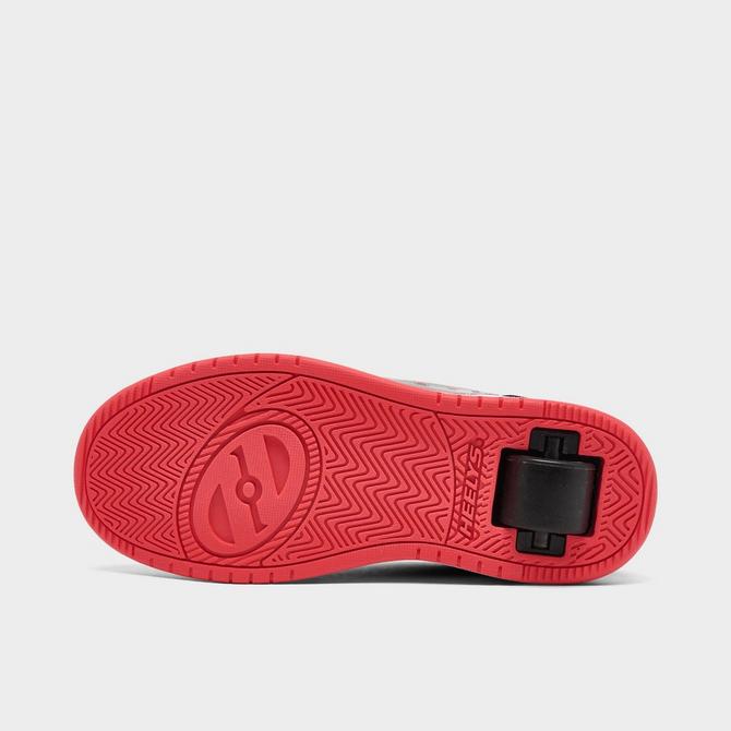 Bottom view of Girls' Big Kids' Heelys x Hello Kitty Kama Casual Shoes in Black/Red Click to zoom