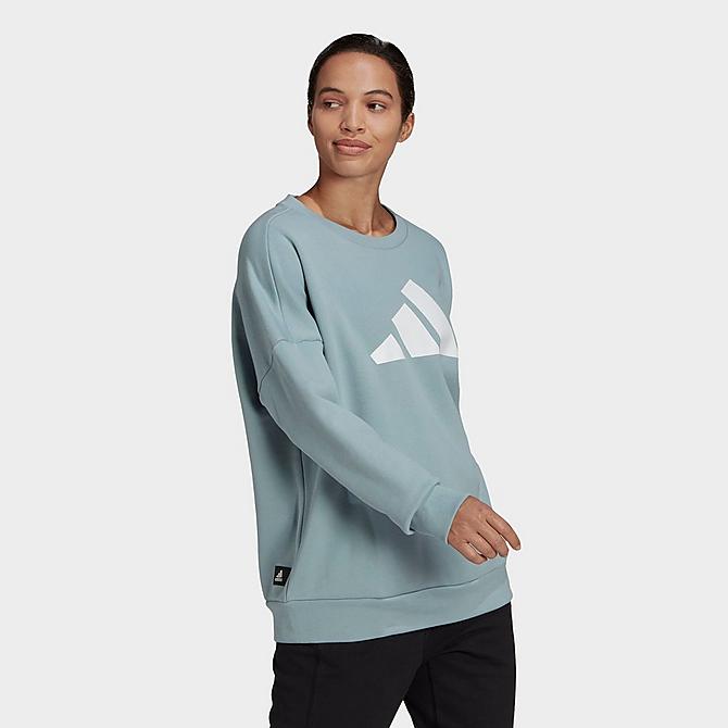 Back Left view of Women's adidas Sportswear Future Icons Sweatshirt in Magic Grey Click to zoom