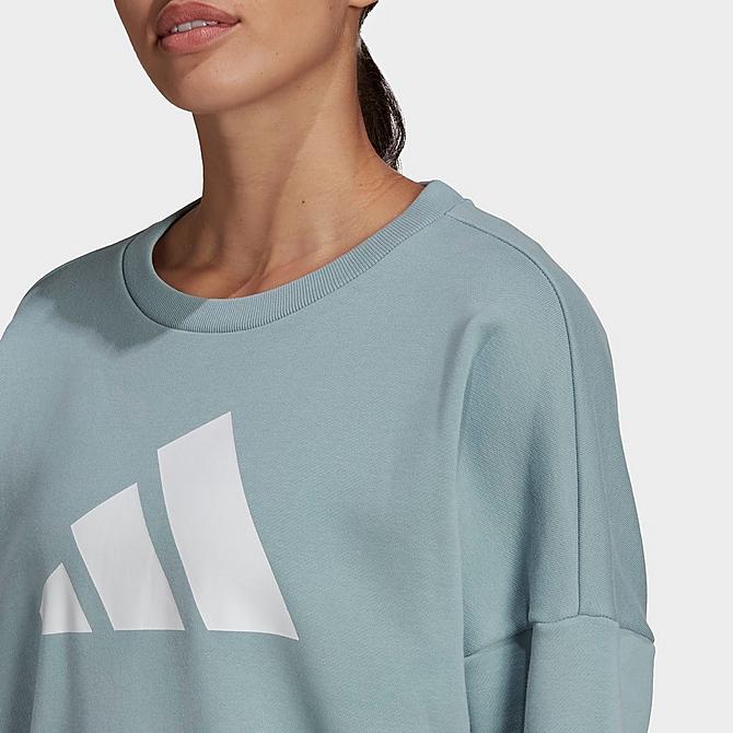 Back Right view of Women's adidas Sportswear Future Icons Sweatshirt in Magic Grey Click to zoom