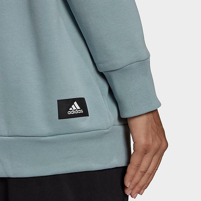 On Model 5 view of Women's adidas Sportswear Future Icons Sweatshirt in Magic Grey Click to zoom