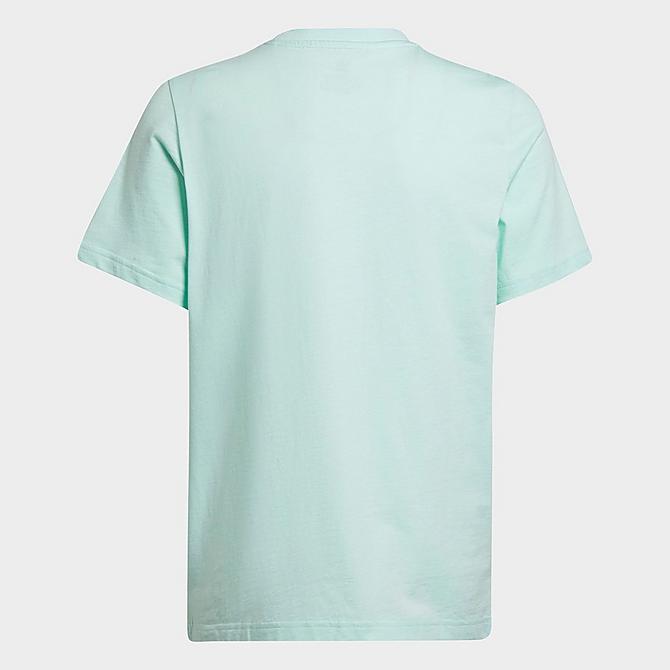 Front Three Quarter view of Little Kids' and Big Kids' adidas Originals Adventure T-Shirt in Clear Mint Click to zoom