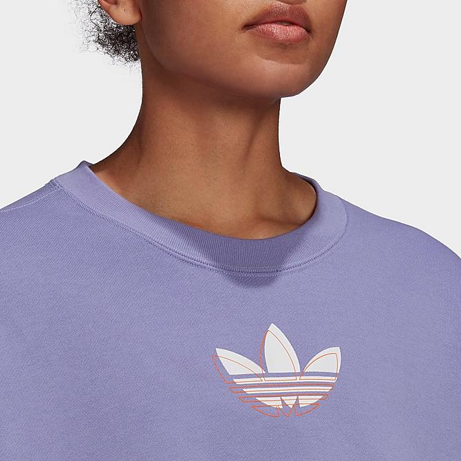 Back Right view of Women's adidas Originals Streetball Sweater in Light Purple Click to zoom