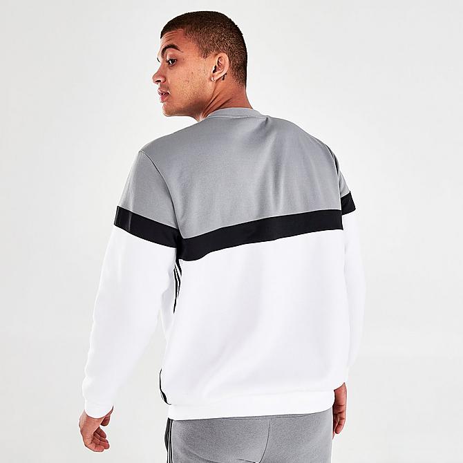 Back Right view of Men's adidas Originals Nutasca Crew-Neck Sweatshirt in Grey Three/Black/White Click to zoom