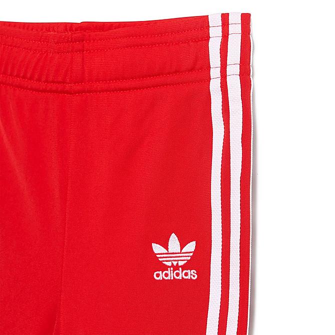 Back Right view of Infant and Kids' Toddler adidas Originals Adicolor SST Track Suit in Vivid Red/Cloud White Click to zoom